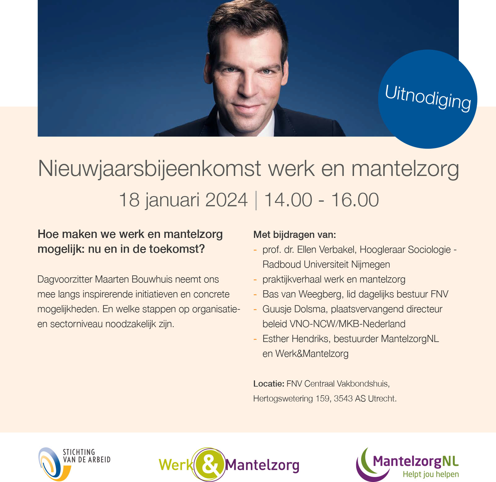 Uitnodiging nieuwjaarsbijeenkomst 18 januari 2024